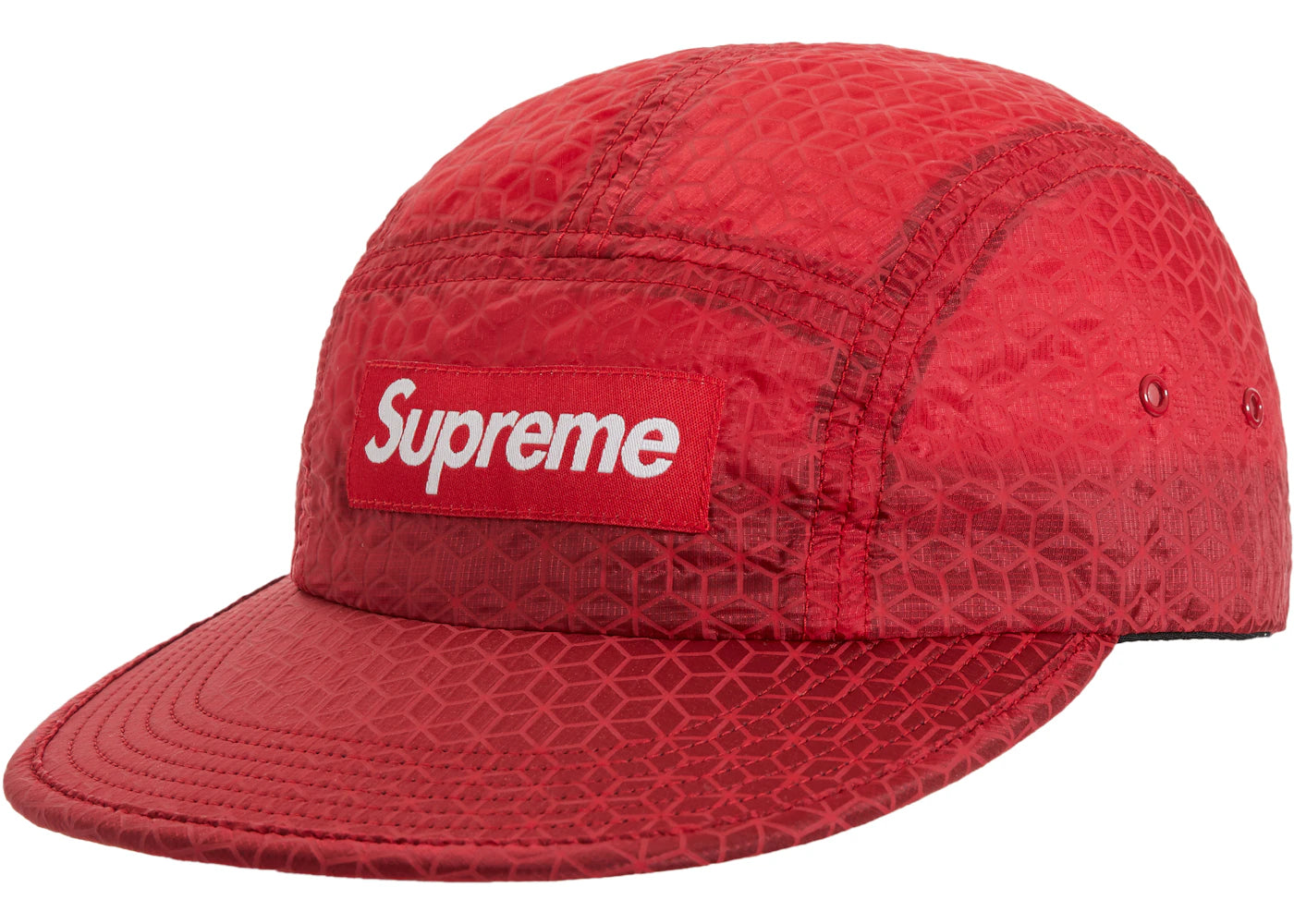 Supreme Geometric Ripstop Camp Cap Red