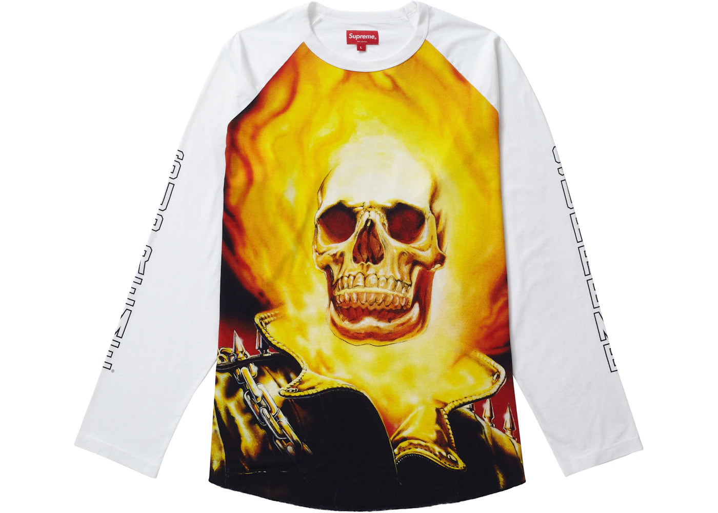 Supreme Ghost Rider Raglan L/S Top White