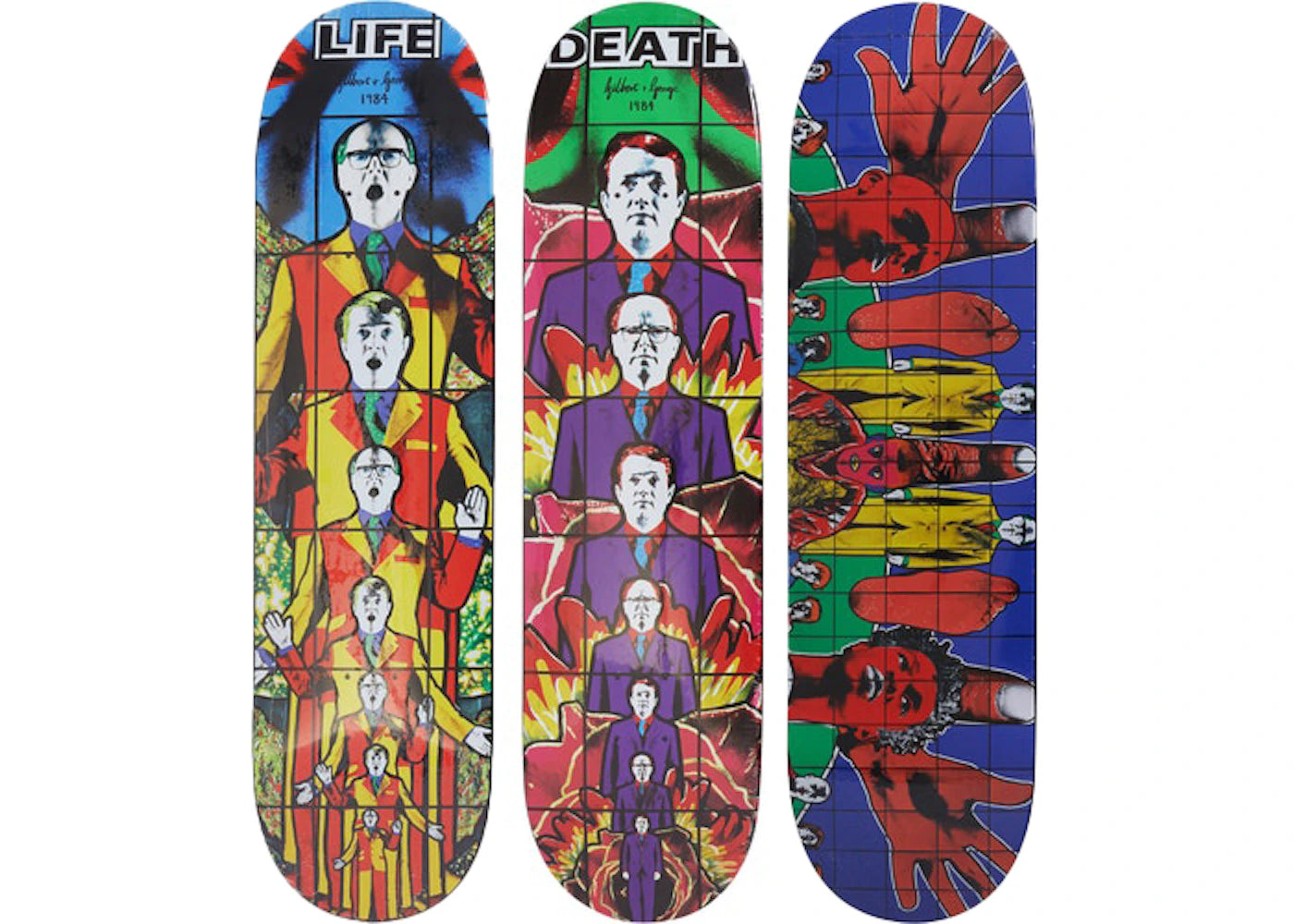 Supreme Gilbert George Supreme LIFE & DEATH & DEATH AFTER LIFE Skateboard Deck Multi Set