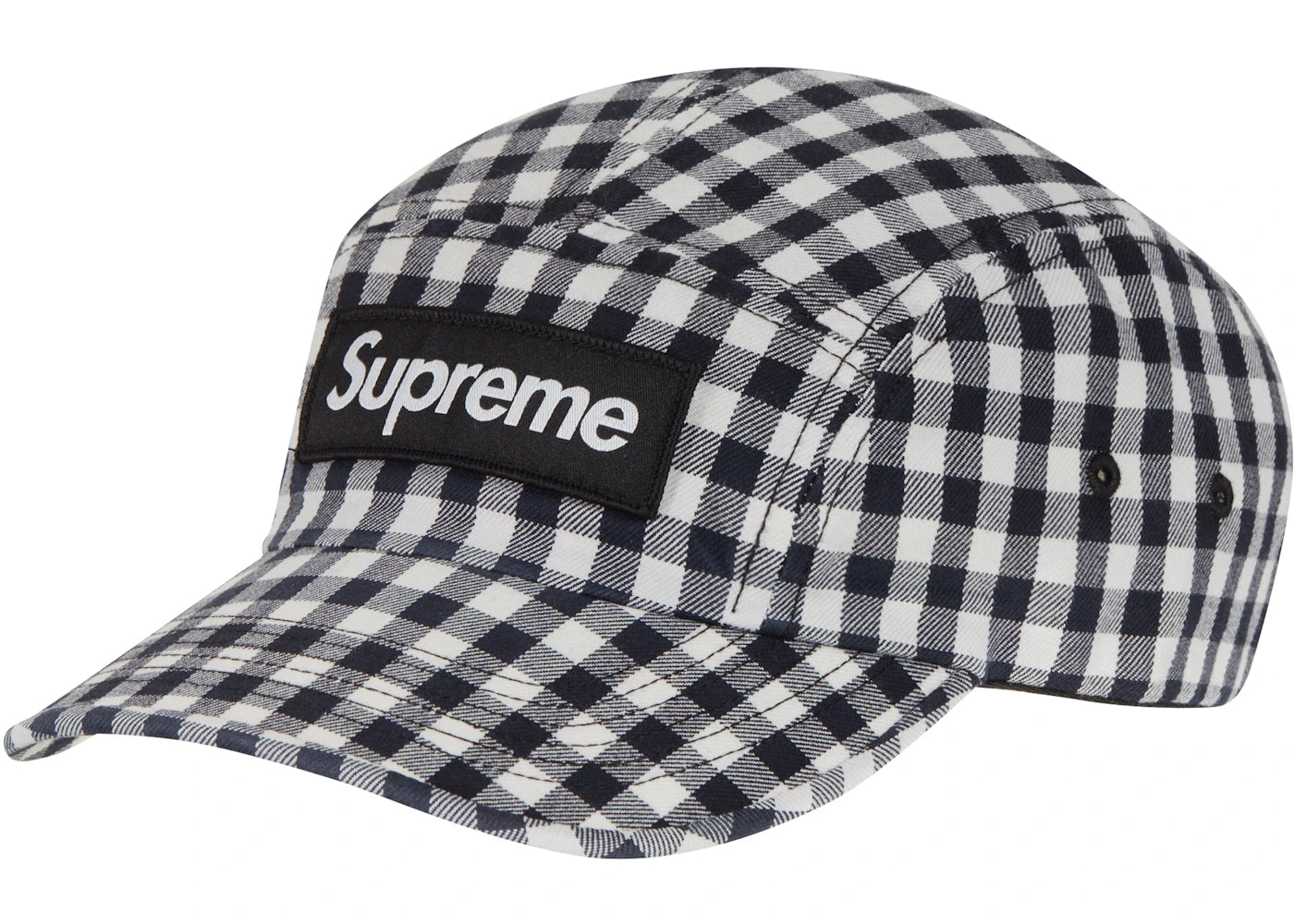Supreme Gingham Camp Cap Black
