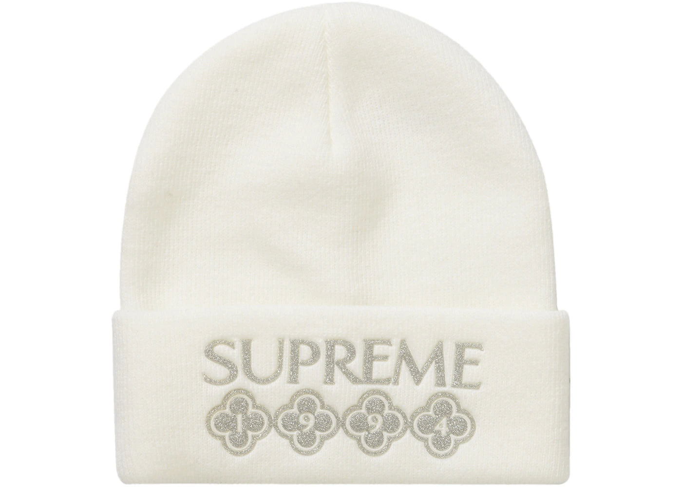 Supreme Glitter Beanie White