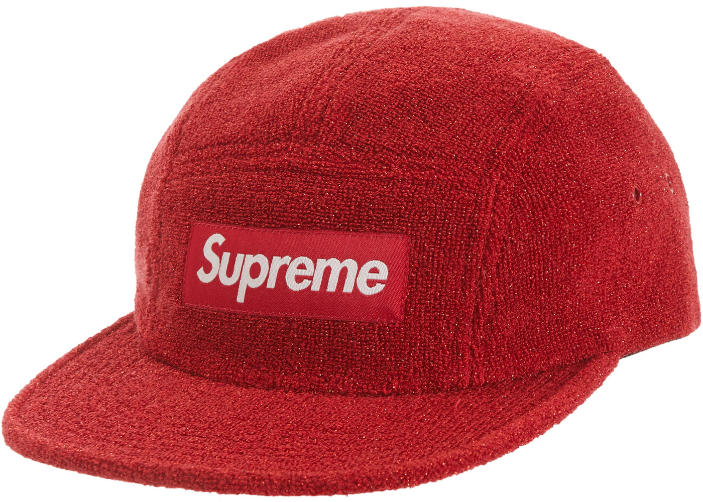 Supreme Glitter Terry Camp Cap Red