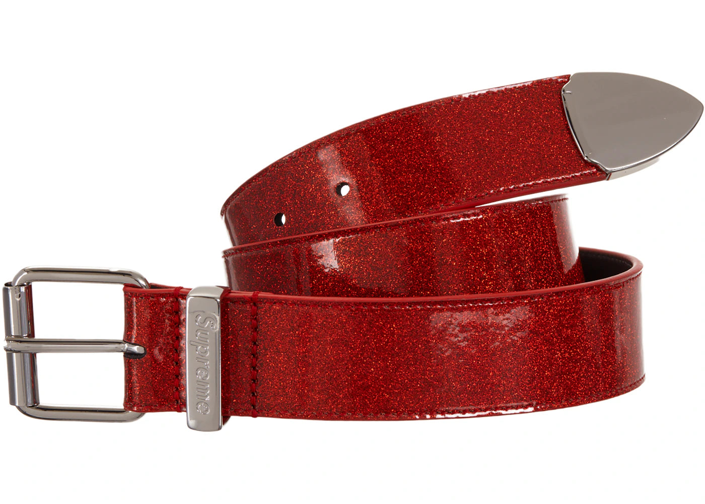 Supreme Glitter Vinyl Ranger Belt Red