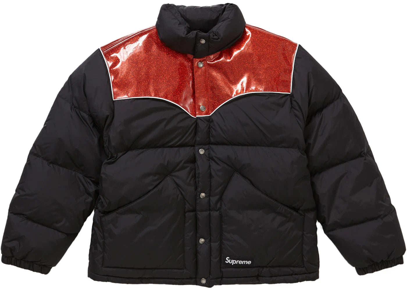 Supreme Glitter Yoke Down Puffer Jacket Black