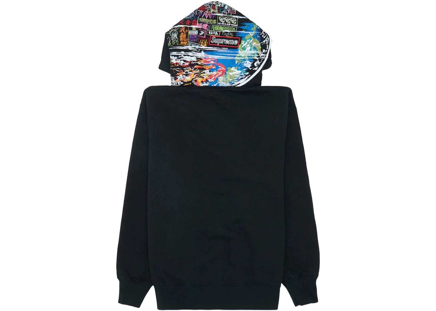 Supreme Globe Zip Up Hooded Sweatshirt Black