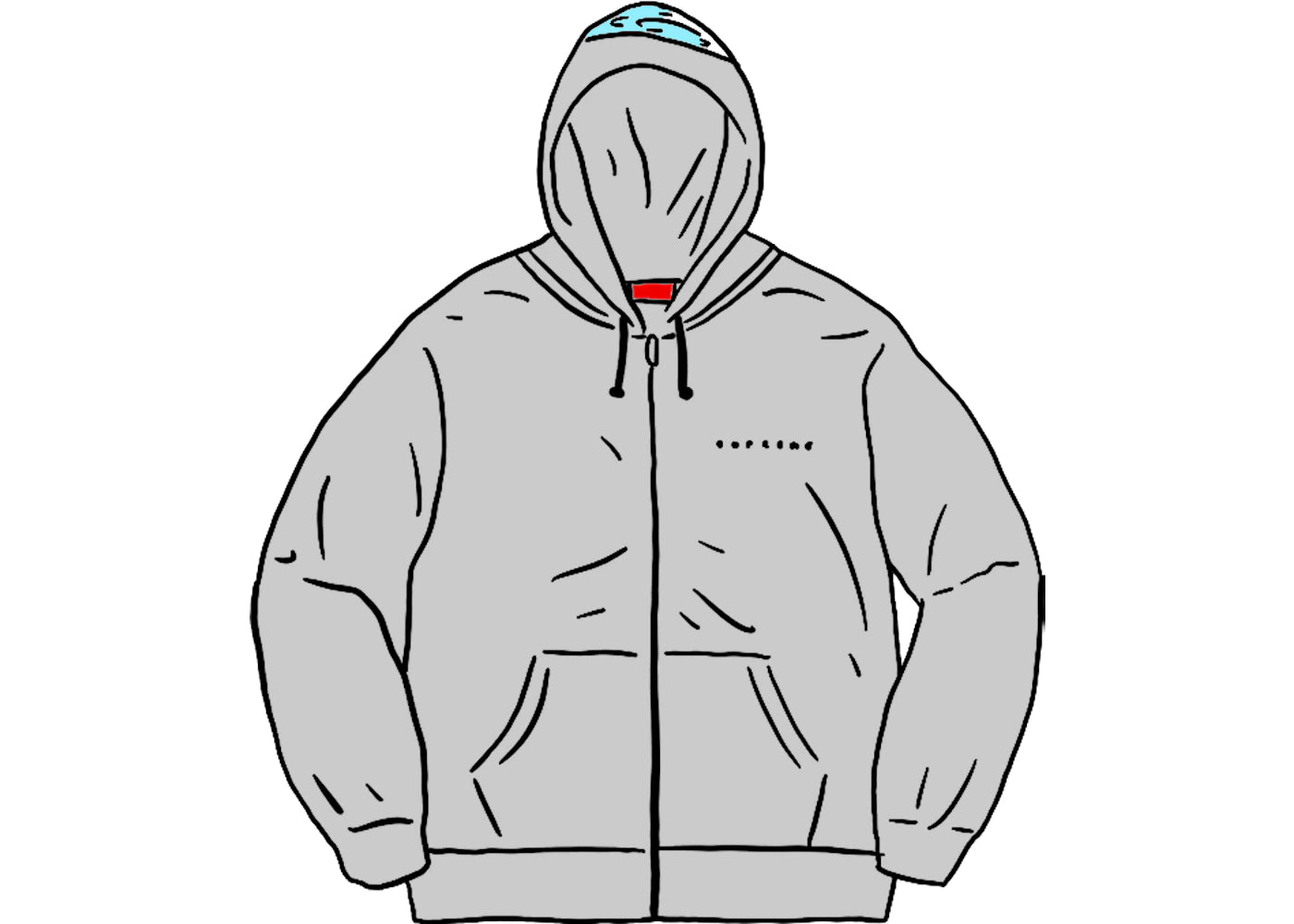 Supreme Globe Zip Up Hooded Sweatshirt Heather Grey