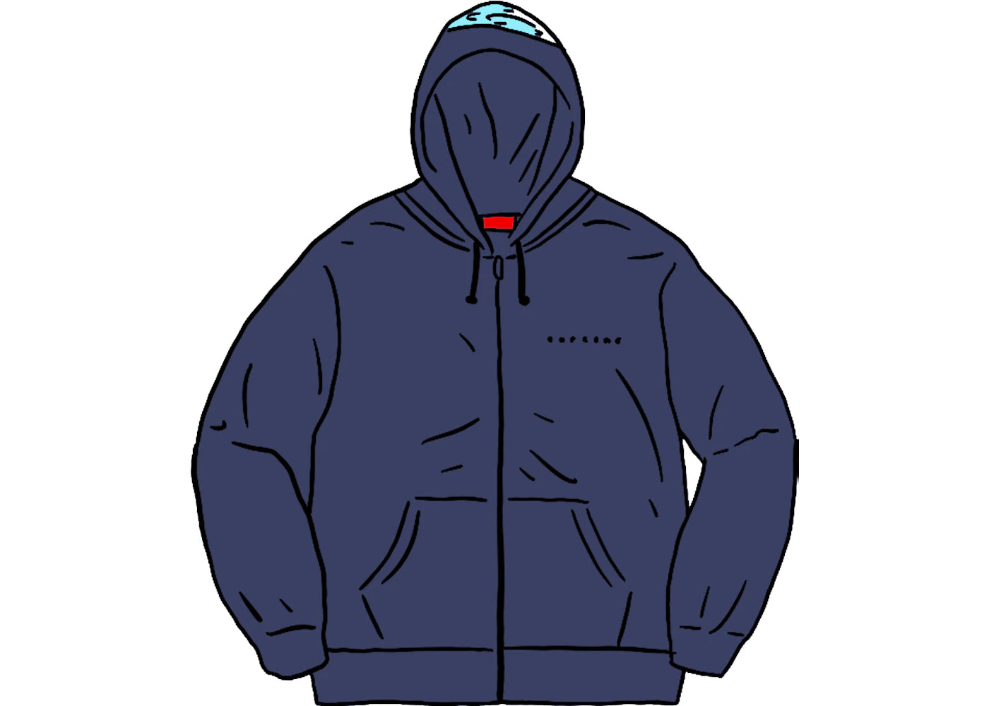 Supreme Globe Zip Up Hooded Sweatshirt Navy