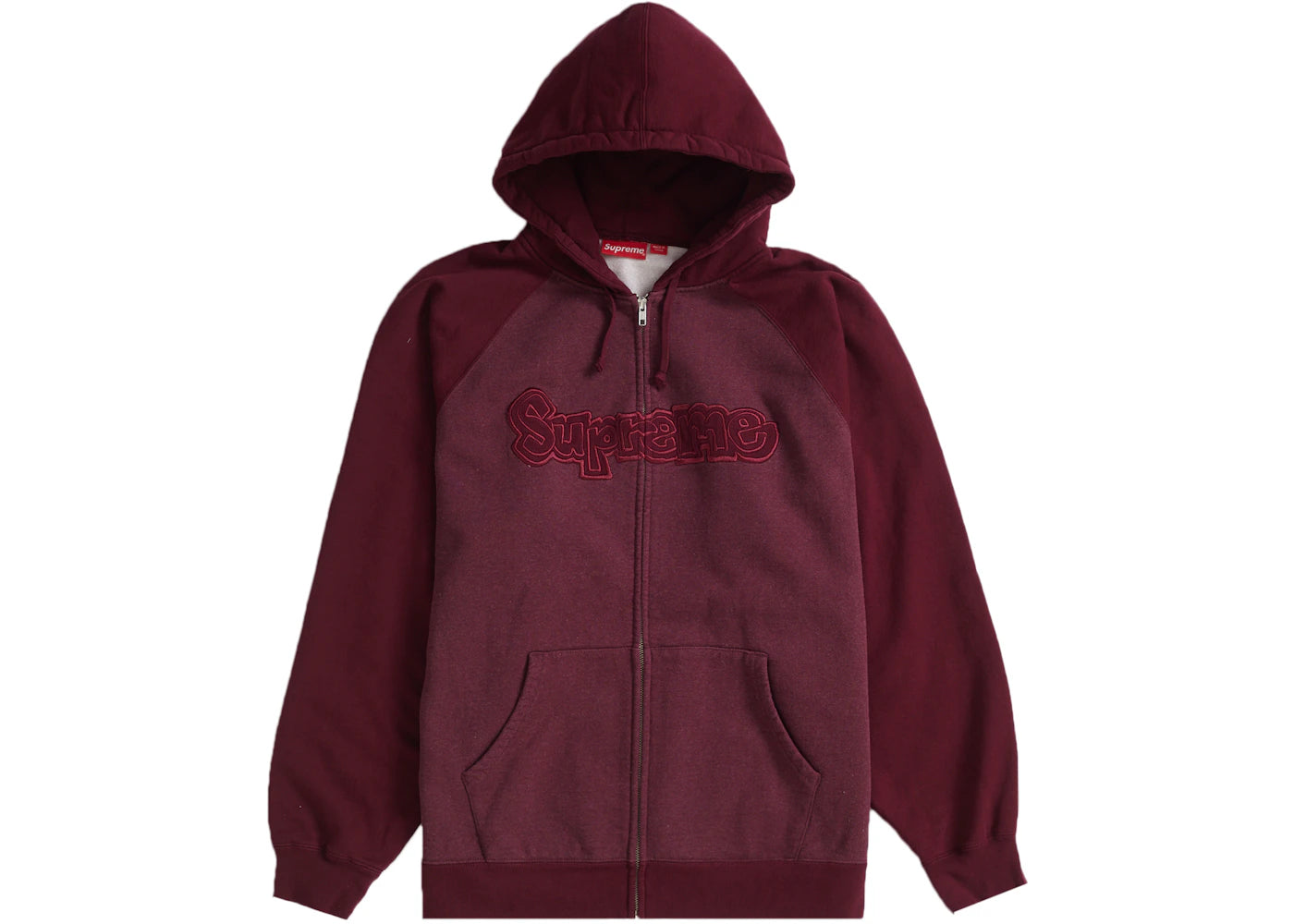 Supreme Gonz Appliqué Zip Up Hooded Sweatshirt Burgundy