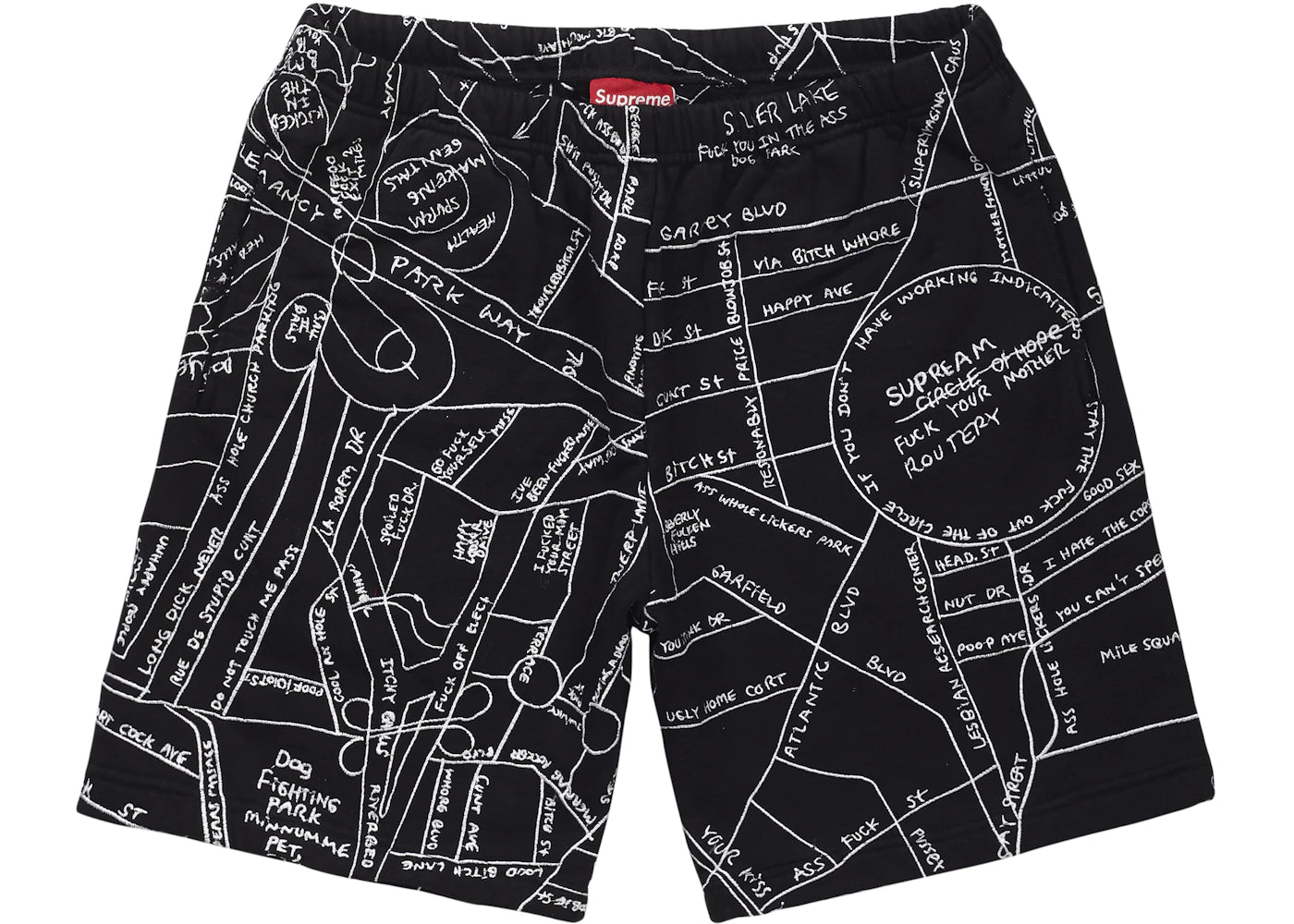 Supreme Gonz Embroidered Map Sweatshort Black