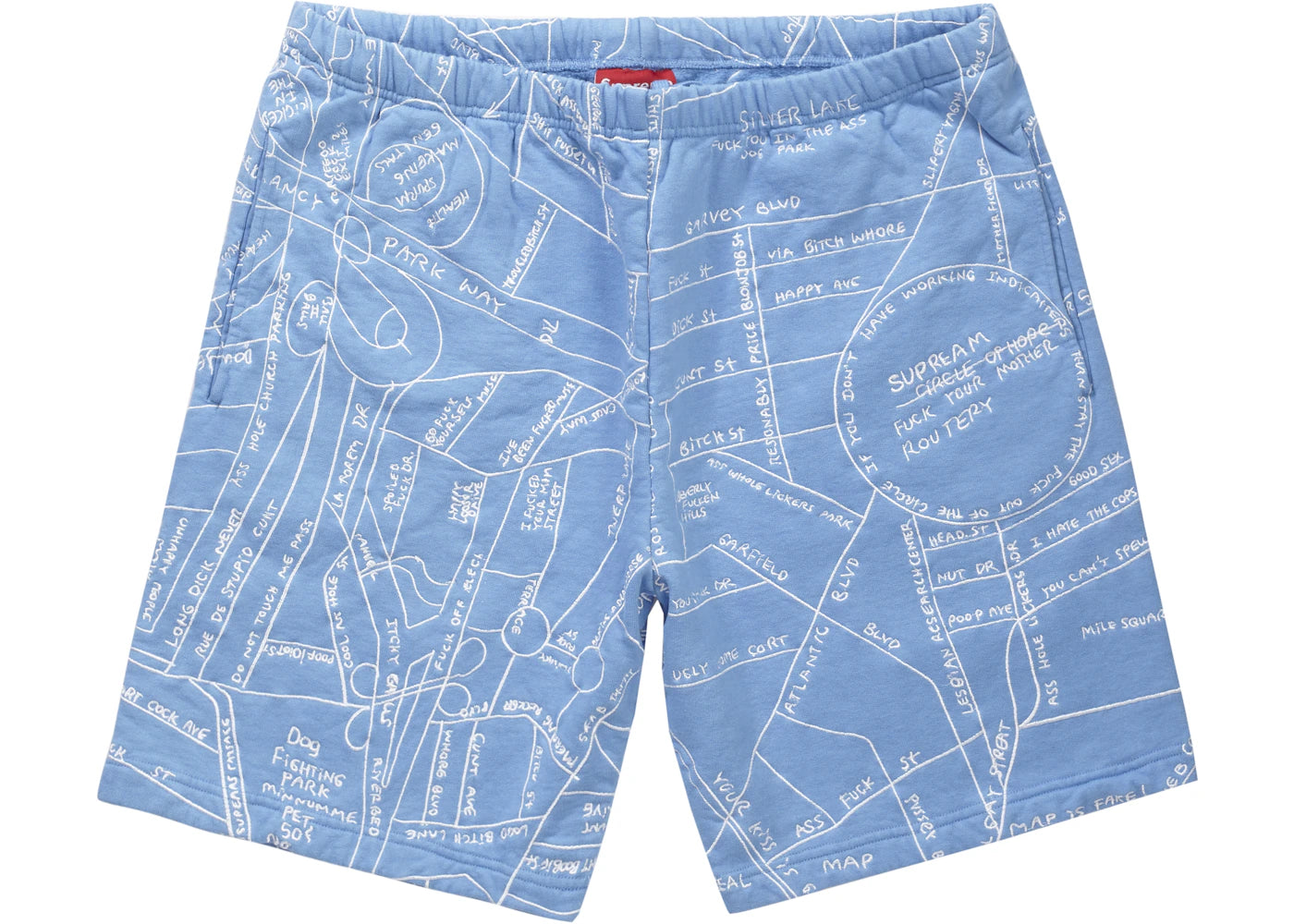 Supreme Gonz Embroidered Map Sweatshort Columbia Blue