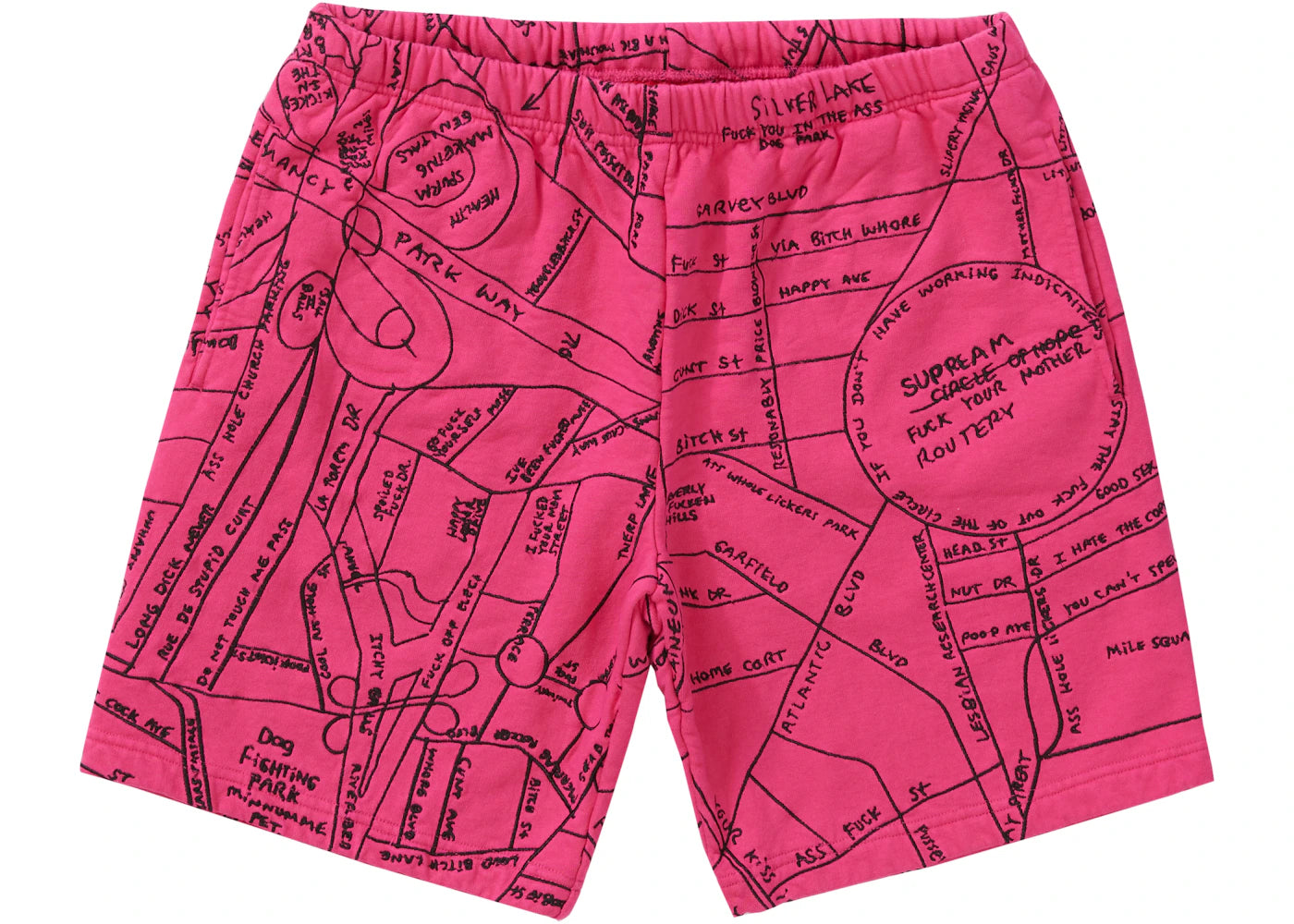 Supreme Gonz Embroidered Map Sweatshort Magenta