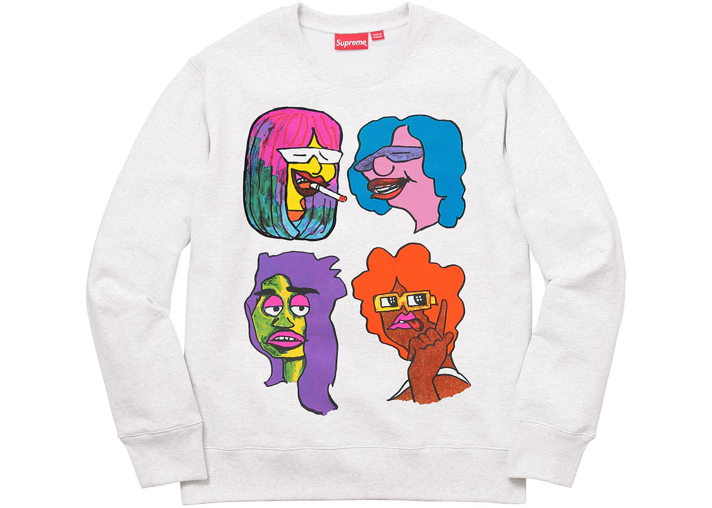 Supreme Gonz Heads Crewneck Ash Grey