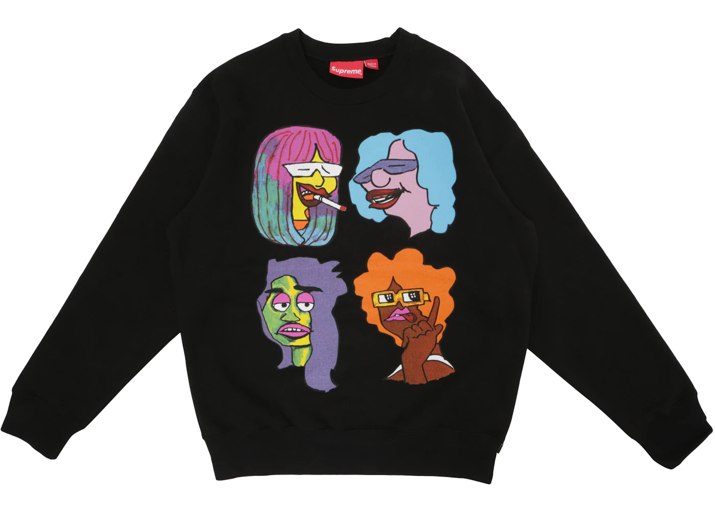 Supreme Gonz Heads Crewneck Black