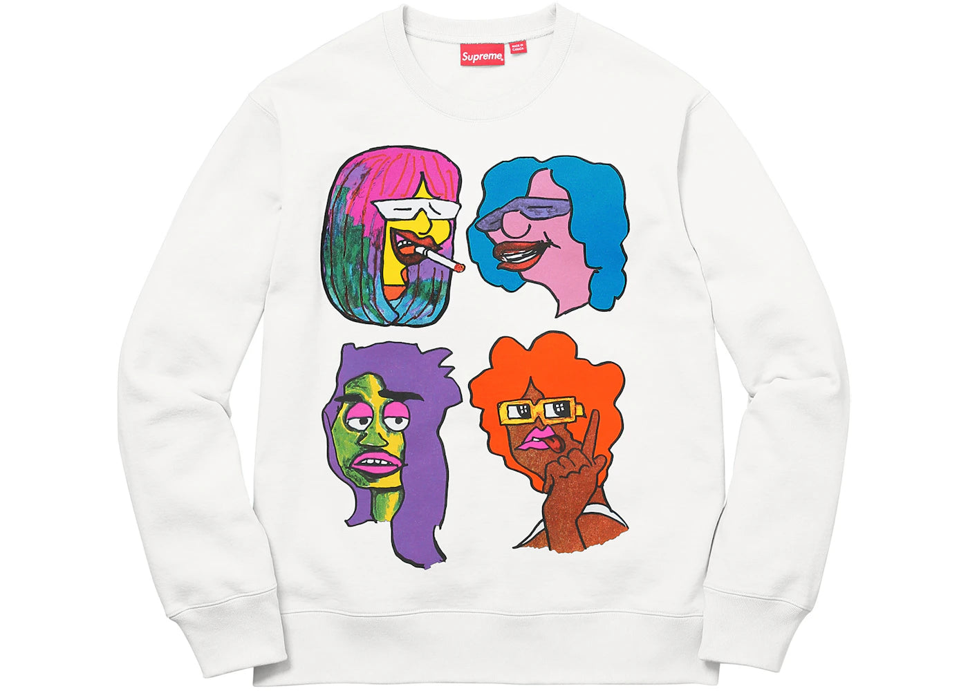 Supreme Gonz Heads Crewneck White