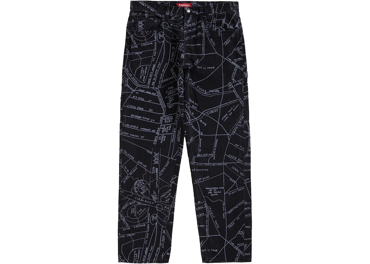Supreme Gonz Map Denim Painter Pant Washed Black