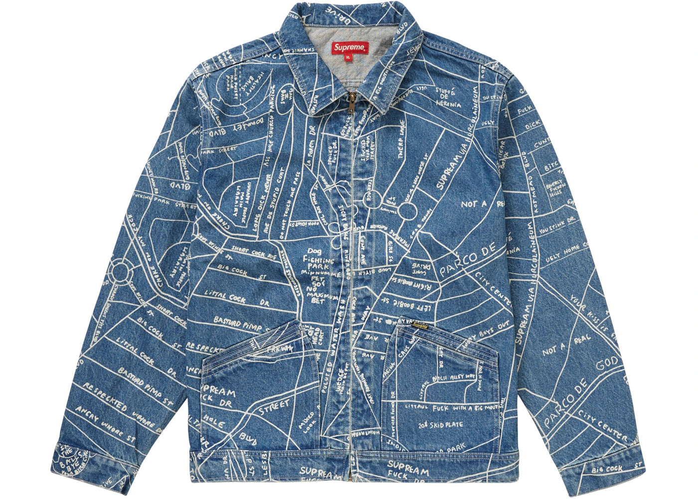 Supreme Gonz Map Work Jacket Washed Blue