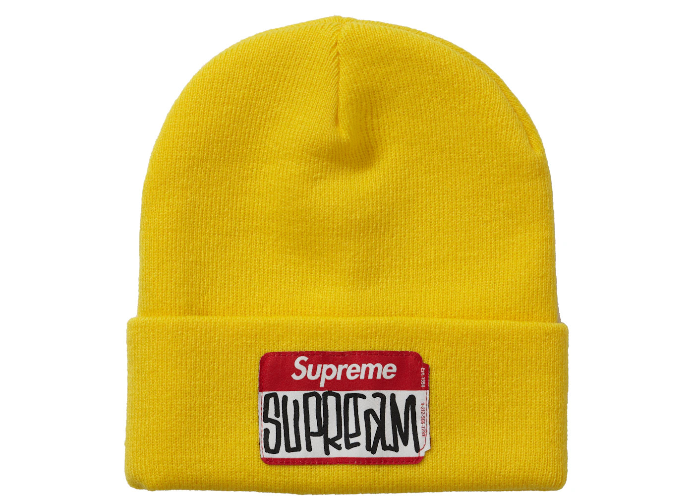 Supreme Gonz Nametag Beanie Yellow