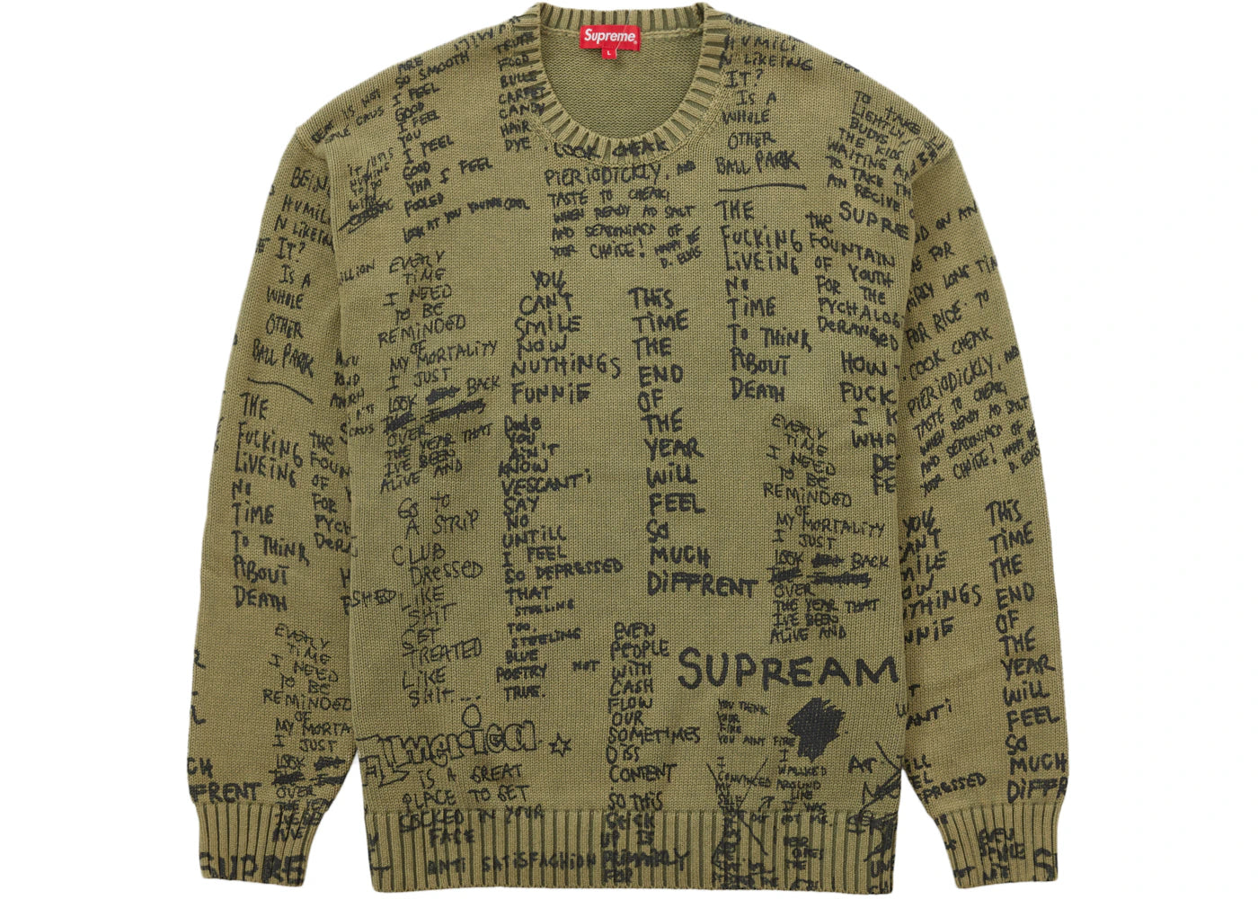 Supreme Gonz Poems Sweater Olive