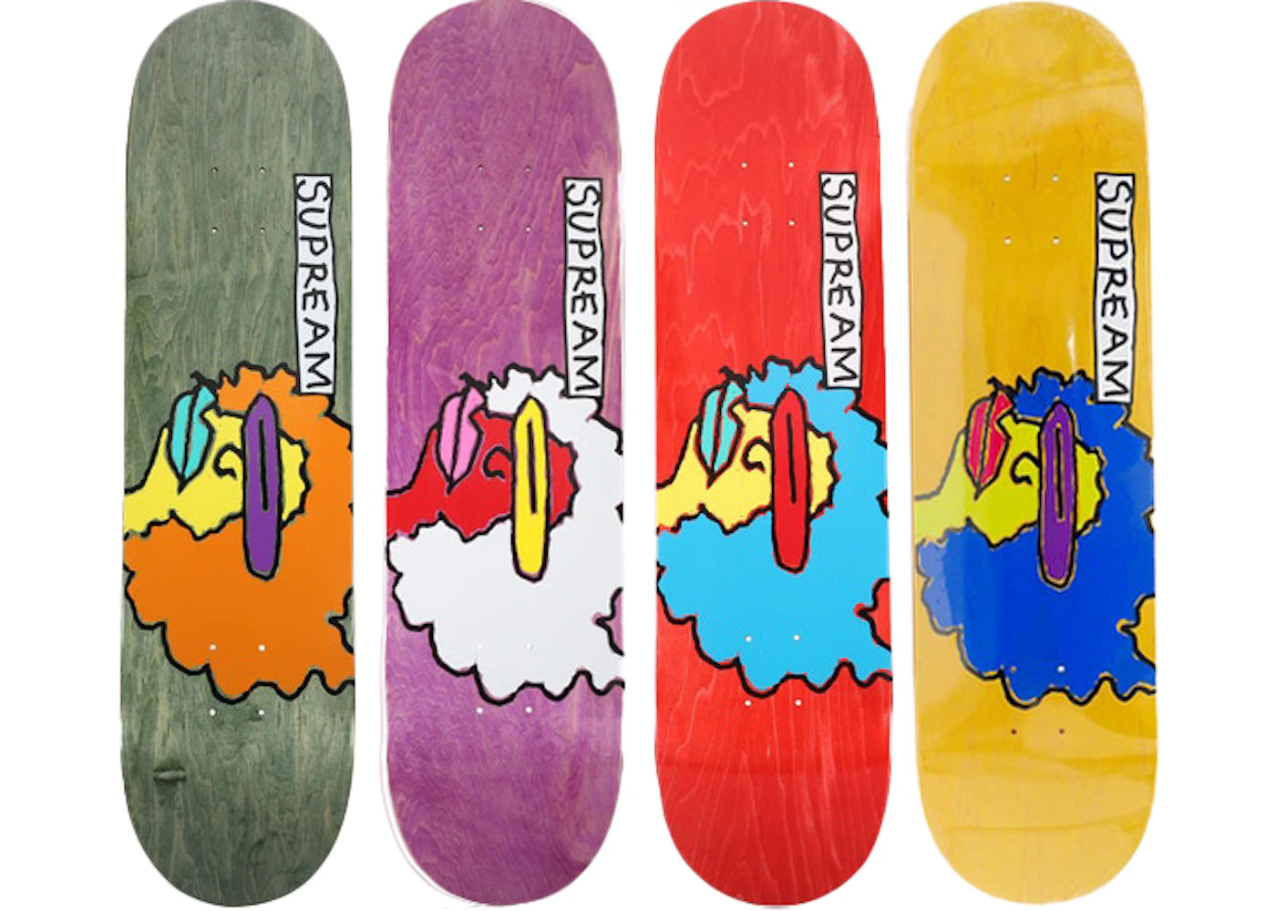 Supreme Gonz Ramm Skateboard Deck Green/Purple/Red/Yellow Set