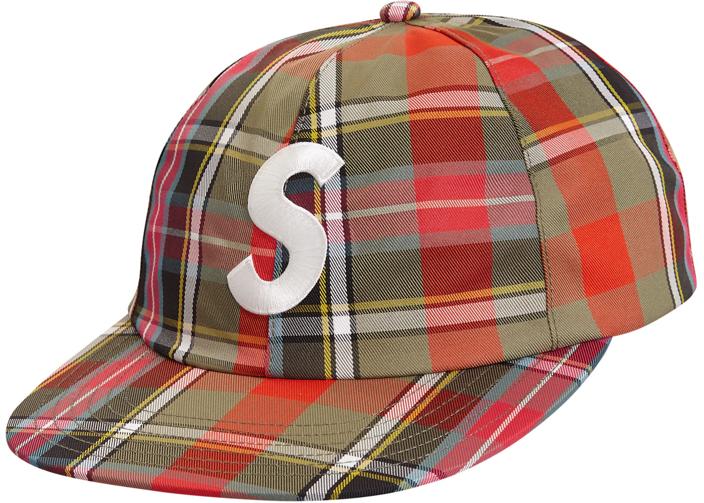 Supreme Gore Tex S logo 6 panel Olive Plaid