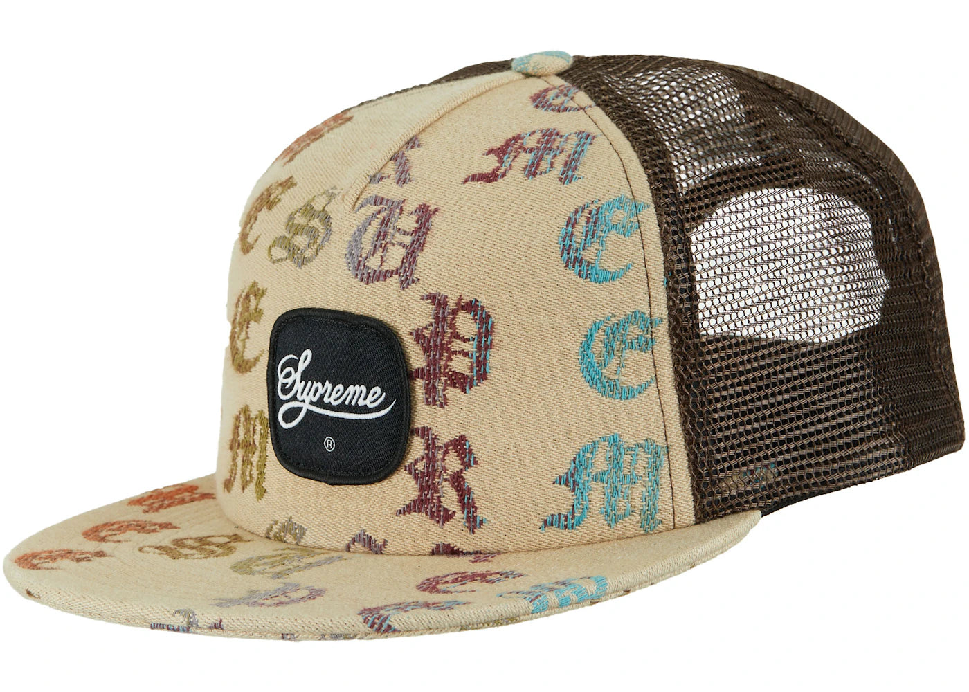 Supreme Gradient Jacquard Denim Mesh Back 5-Panel Tan