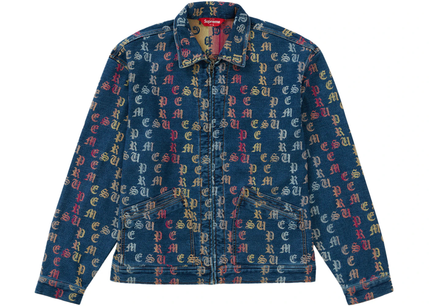 Supreme Gradient Jacquard Denim Work Jacket Blue