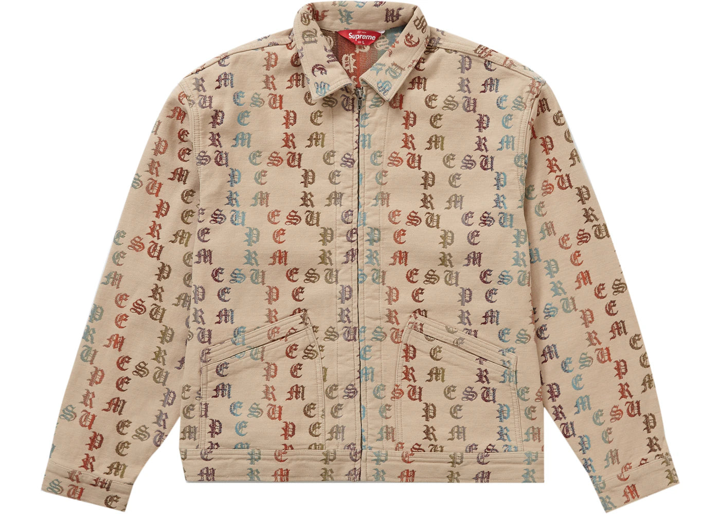 Supreme Gradient Jacquard Denim Work Jacket Tan