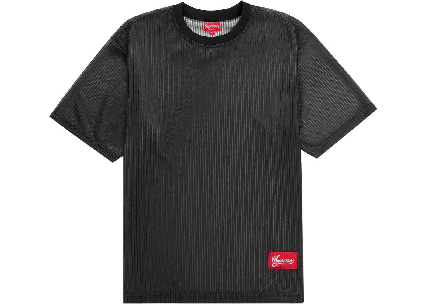 Supreme Gradient Mesh Stripe Jersey Black