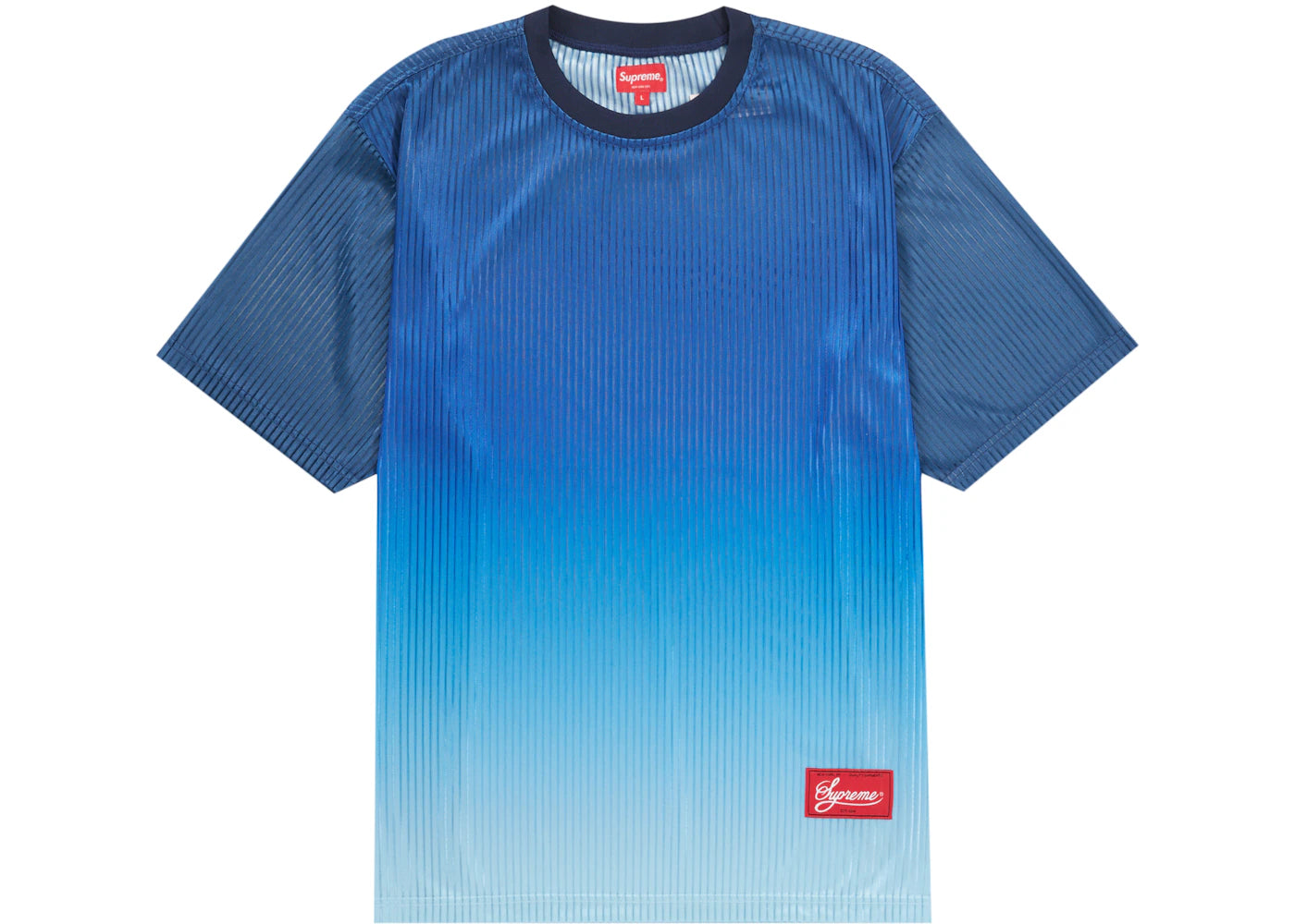 Supreme Gradient Mesh Stripe Jersey Royal