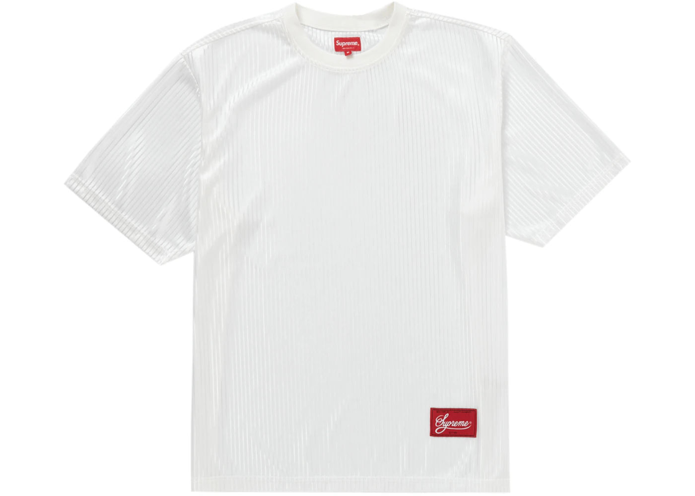 Supreme Gradient Mesh Stripe Jersey White