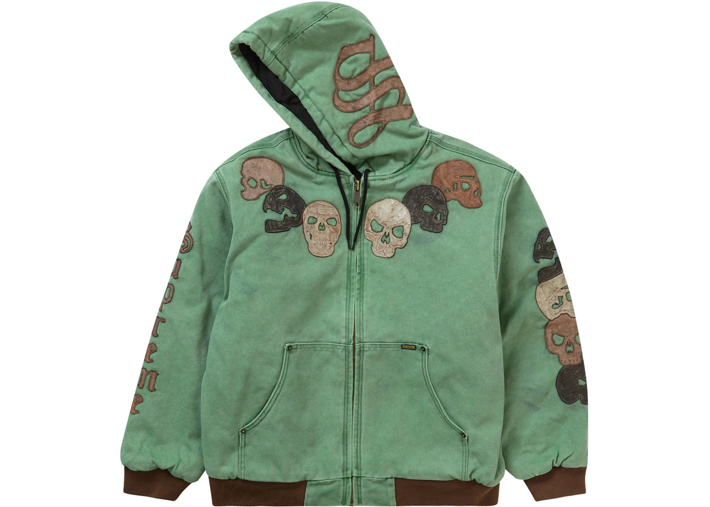 Supreme Great China Wall Hooded Work Jacket Washed Green