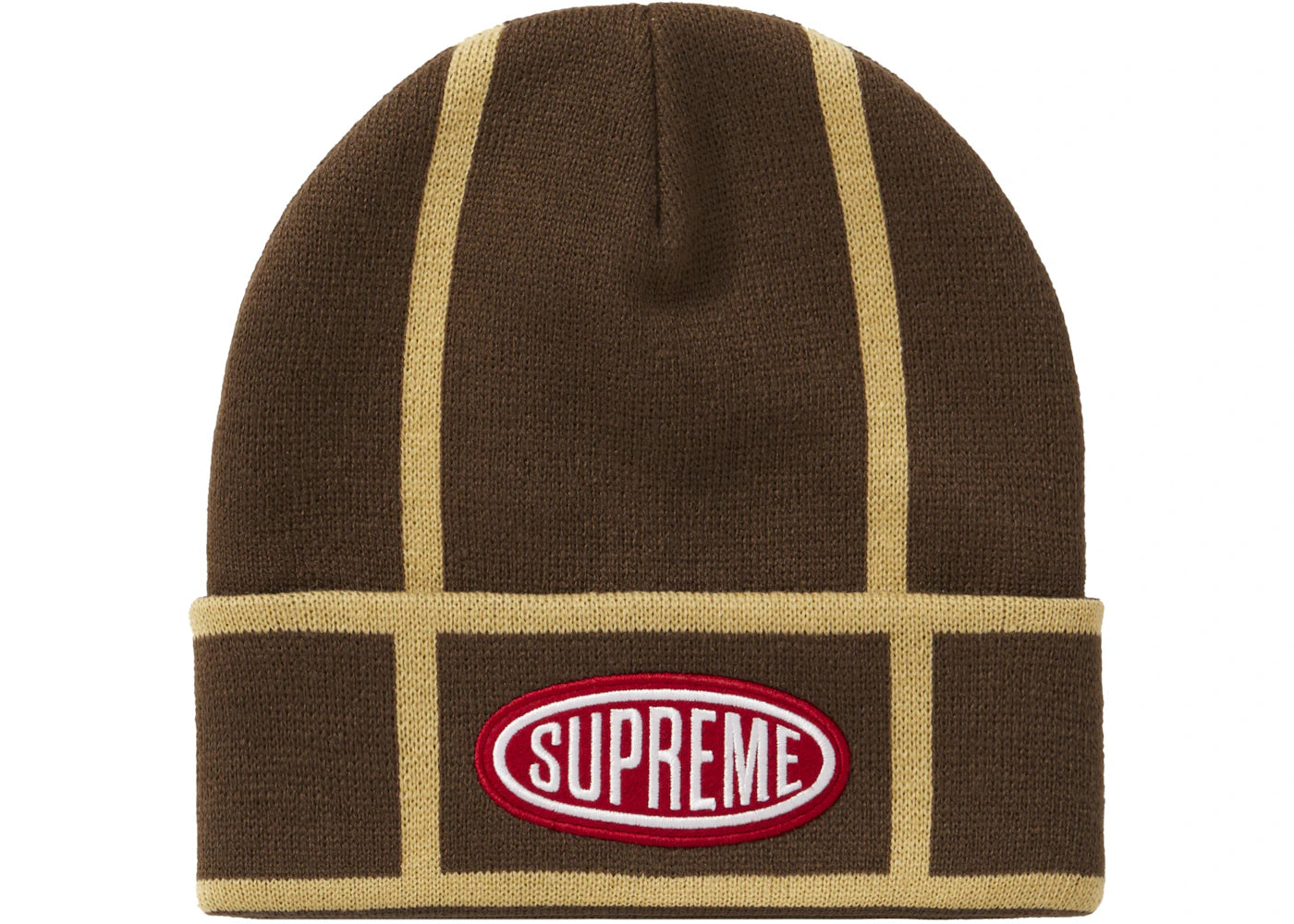 Supreme Grid Beanie Brown