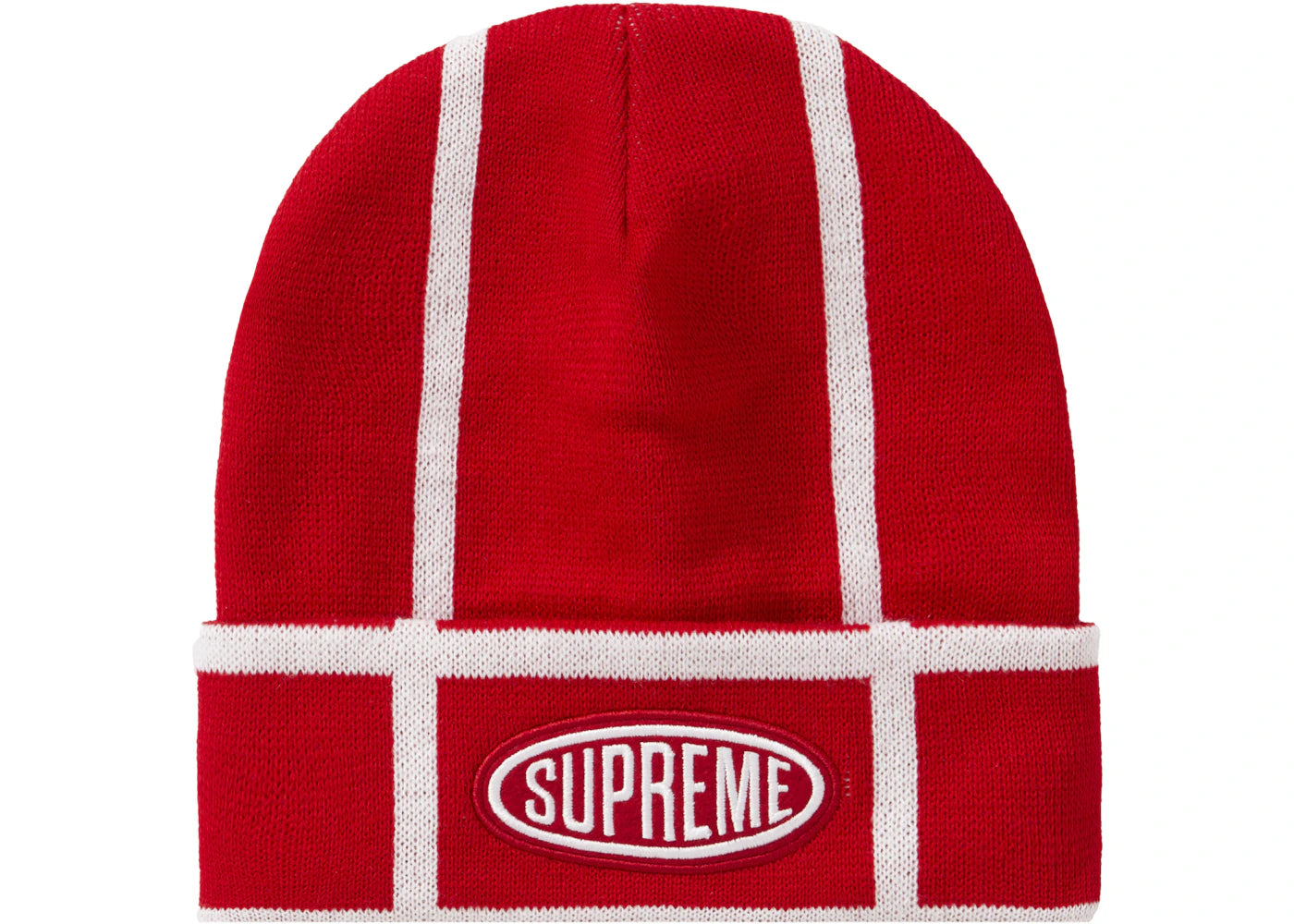 Supreme Grid Beanie Red