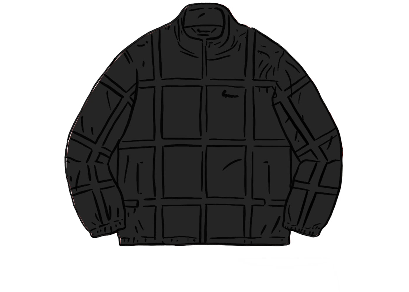 Supreme Grid Taping Velour Jacket Black