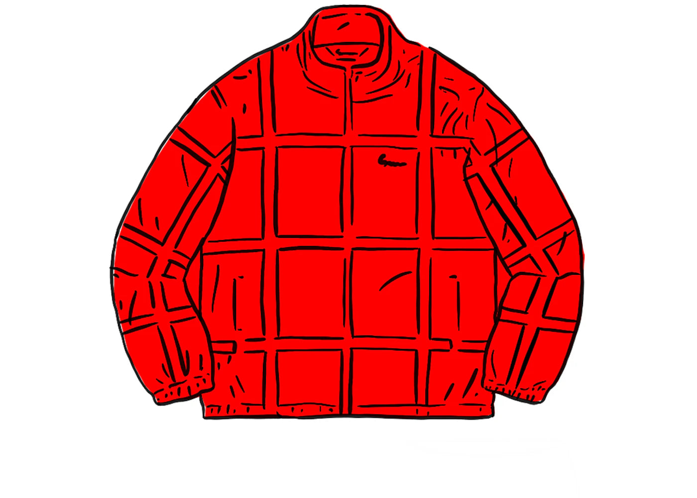 Supreme Grid Taping Velour Jacket Red