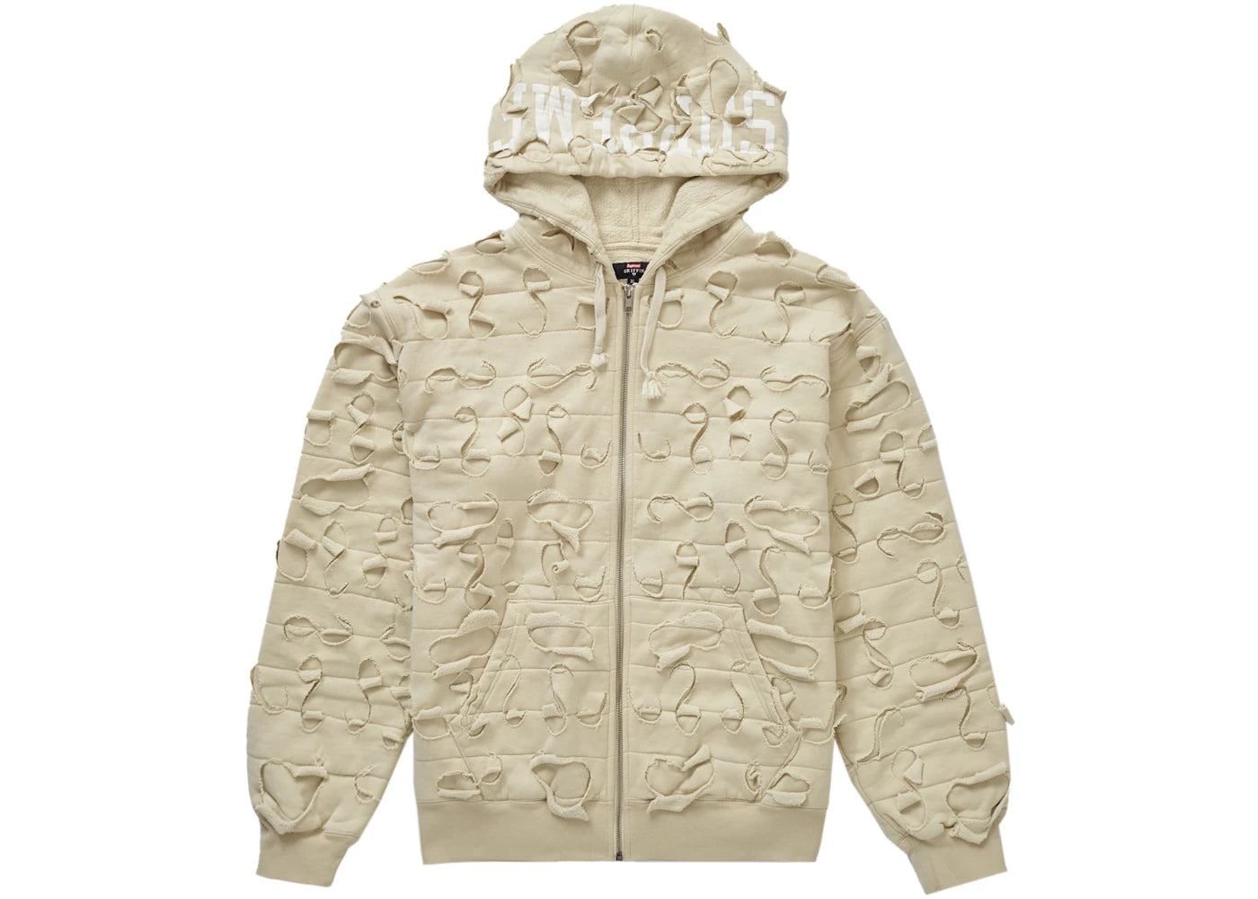 Supreme Griffin Zip Up Hooded Sweatshirt Natural