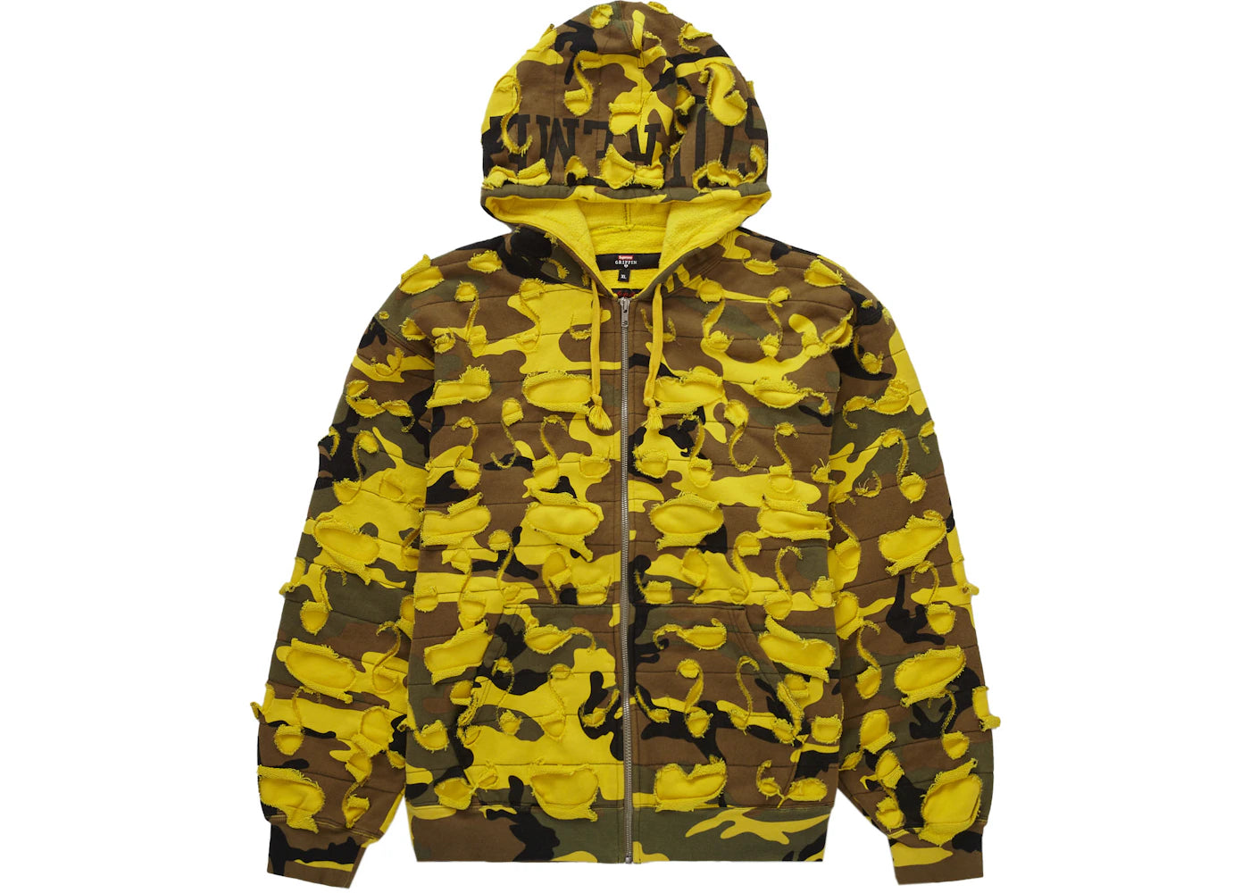 Supreme Griffin Zip Up Hooded Sweatshirt Yellow Camo
