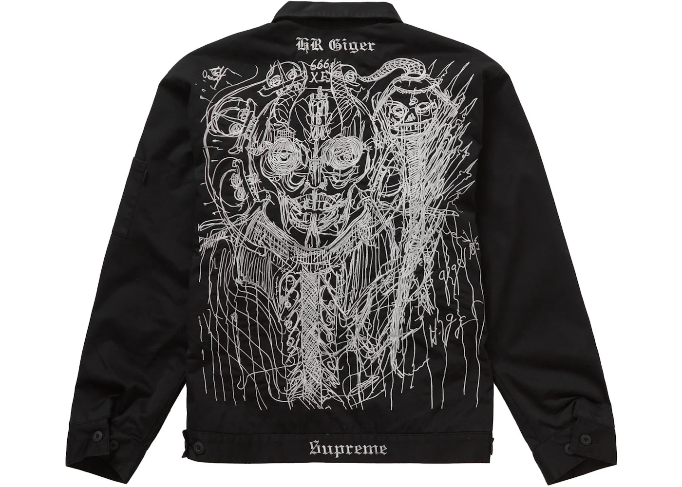 Supreme H.R. Giger Embroidered Work Jacket Black