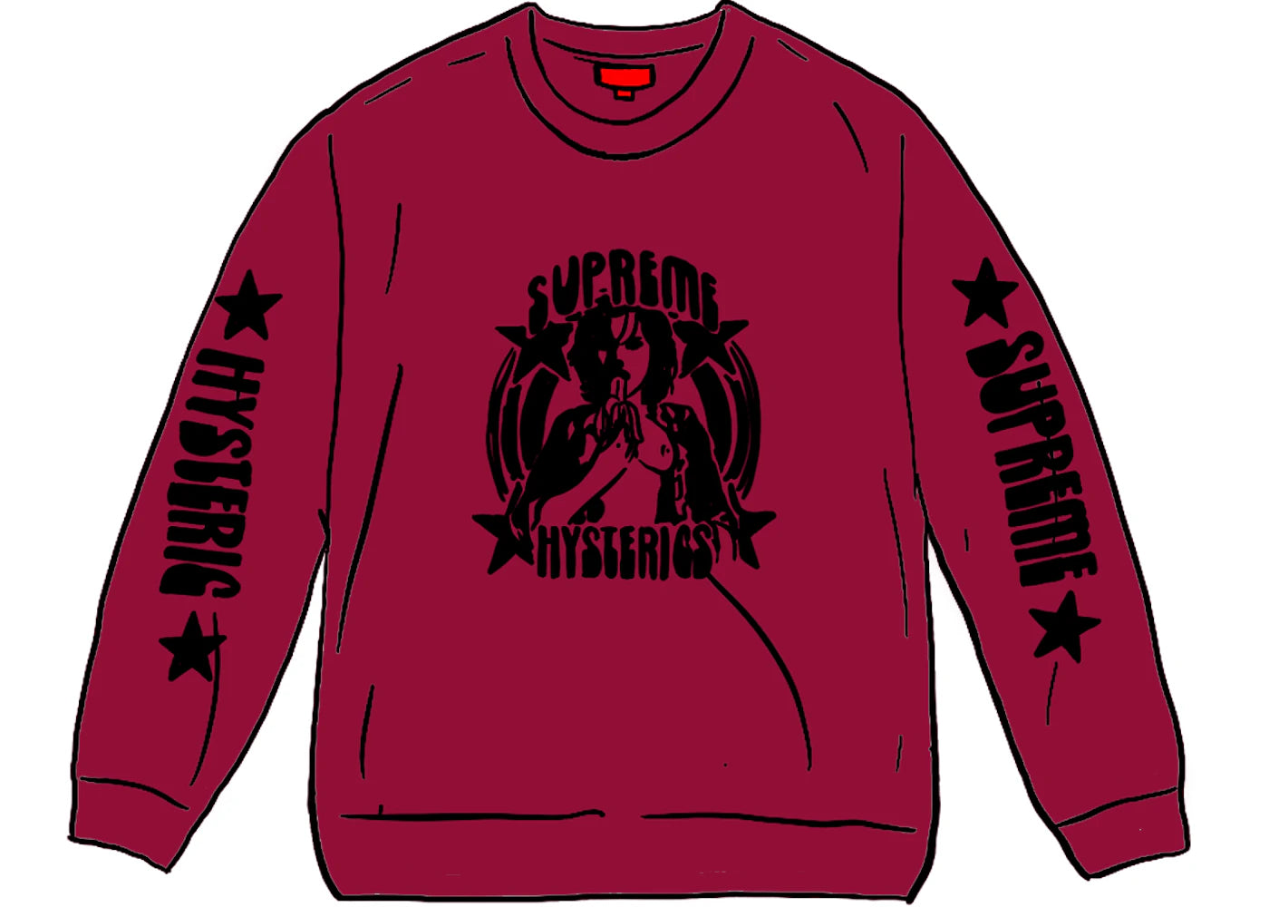 Supreme HYSTERIC GLAMOUR L/S Tee Dark Magenta