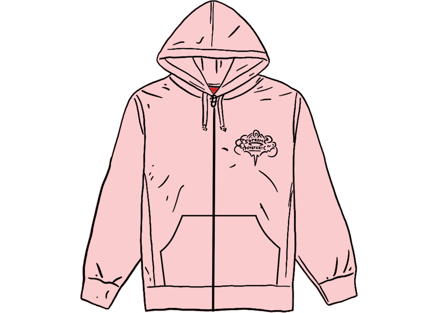 Supreme HYSTERIC GLAMOUR Zip Up Hooded Sweatshirt Light Pink