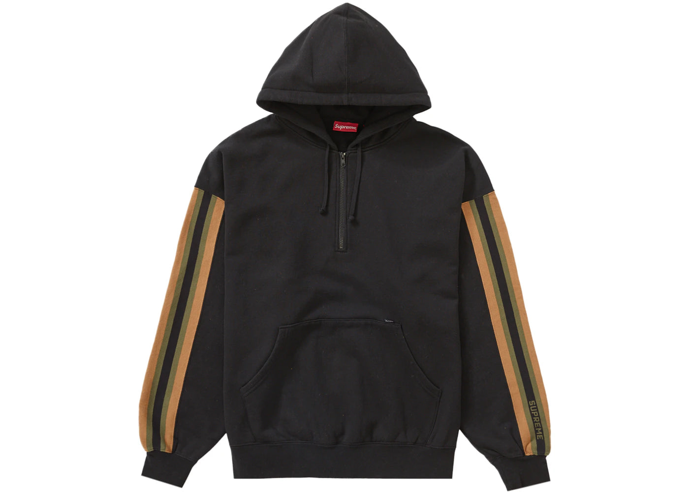 Supreme Half Zip Hooded Sweatshirt Black