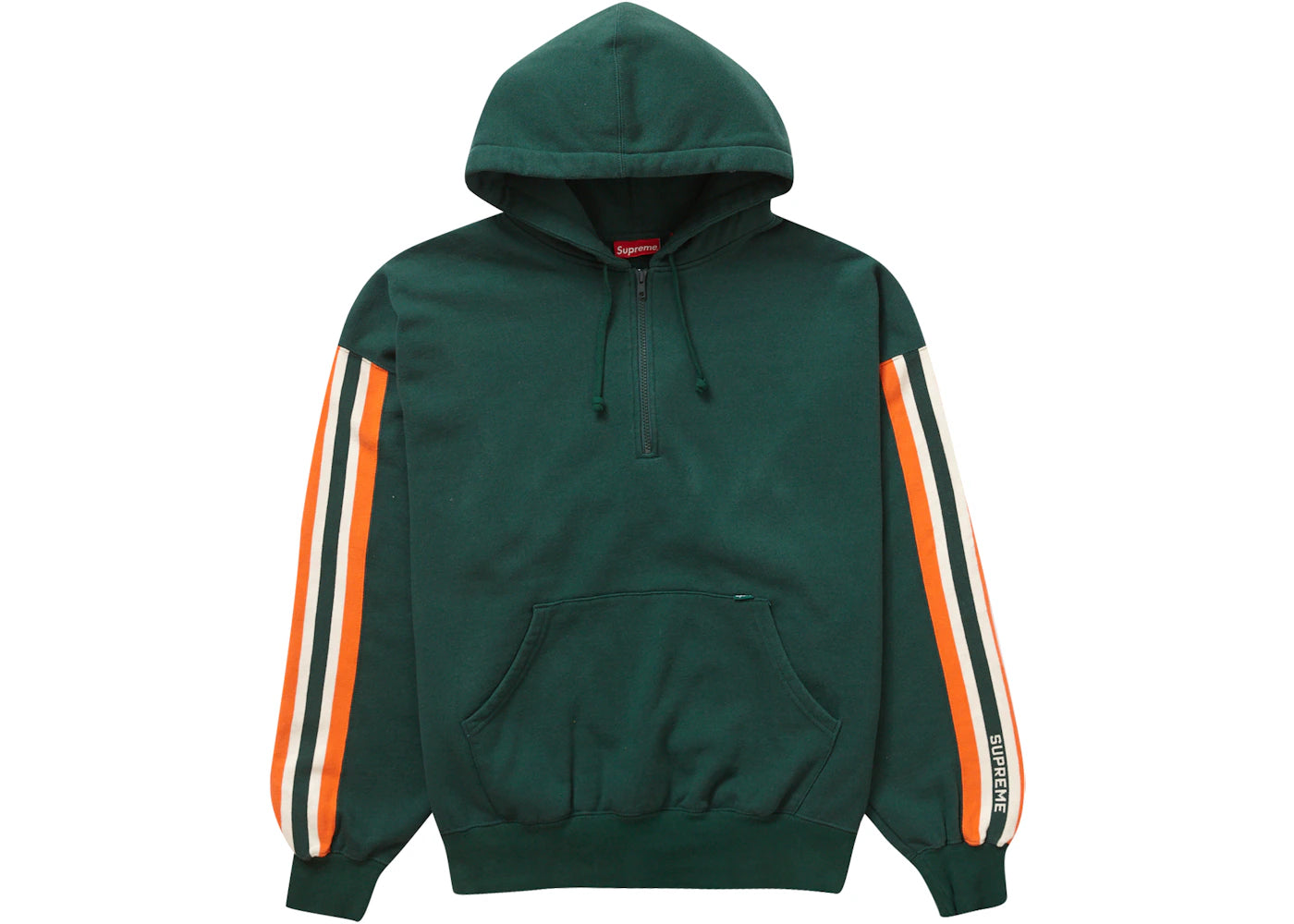 Supreme Half Zip Hooded Sweatshirt Dark Green