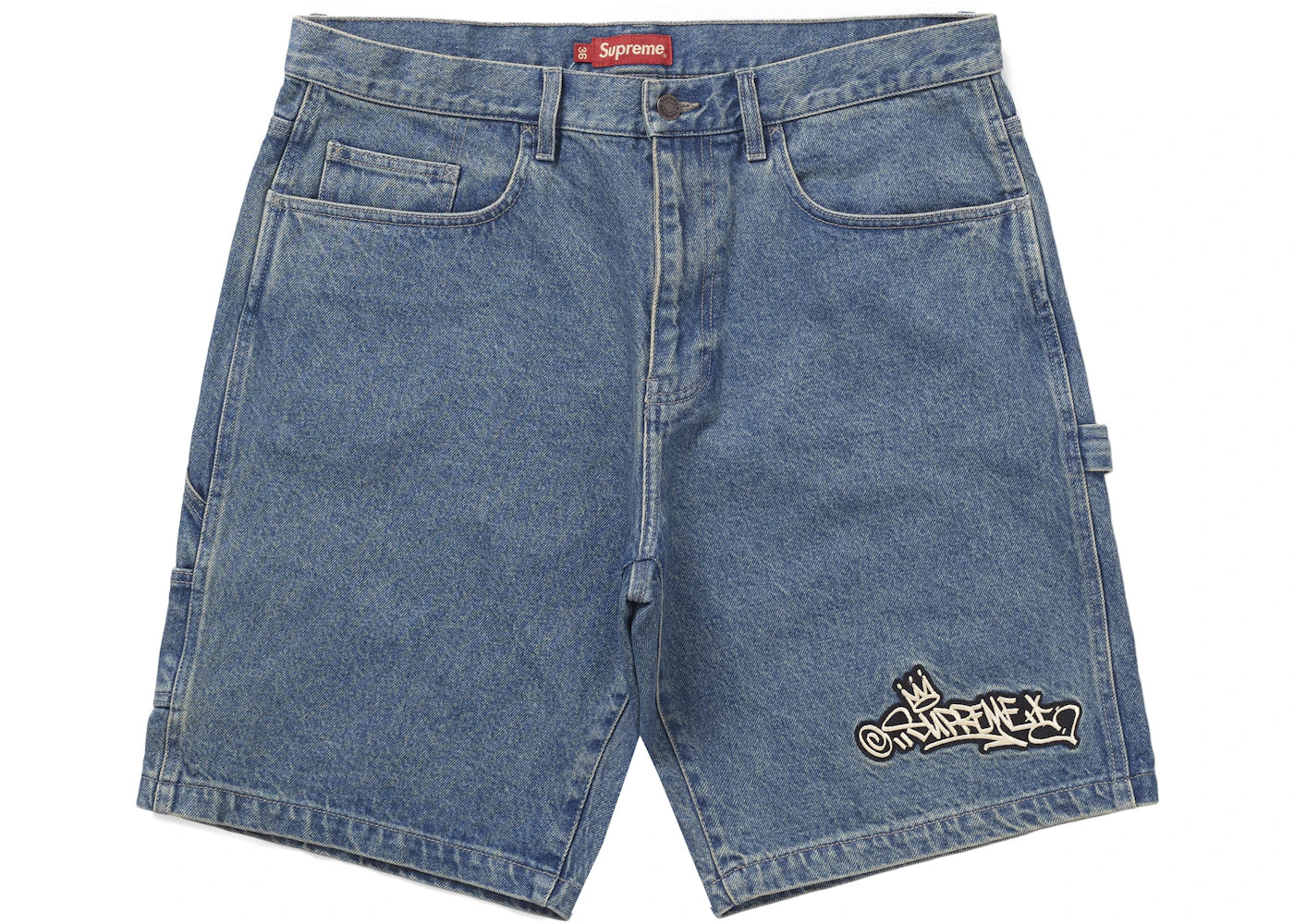 Supreme Handstyle Denim Painter Short Blue