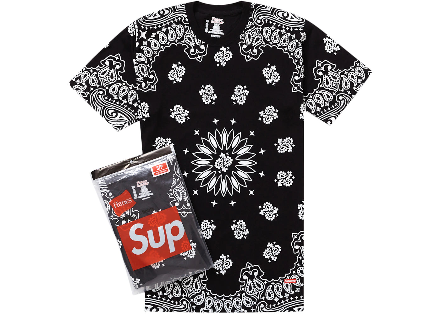 Supreme Hanes Bandana Tagless Tees (2 Pack) Black