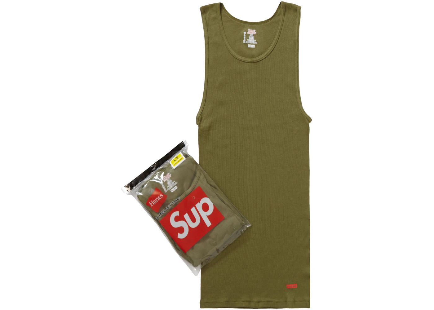 Supreme Hanes Tagless Tank Top (3 Pack) Olive