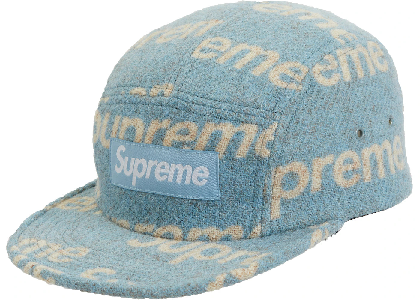 Supreme Harris Tweed Camp Cap Light Blue