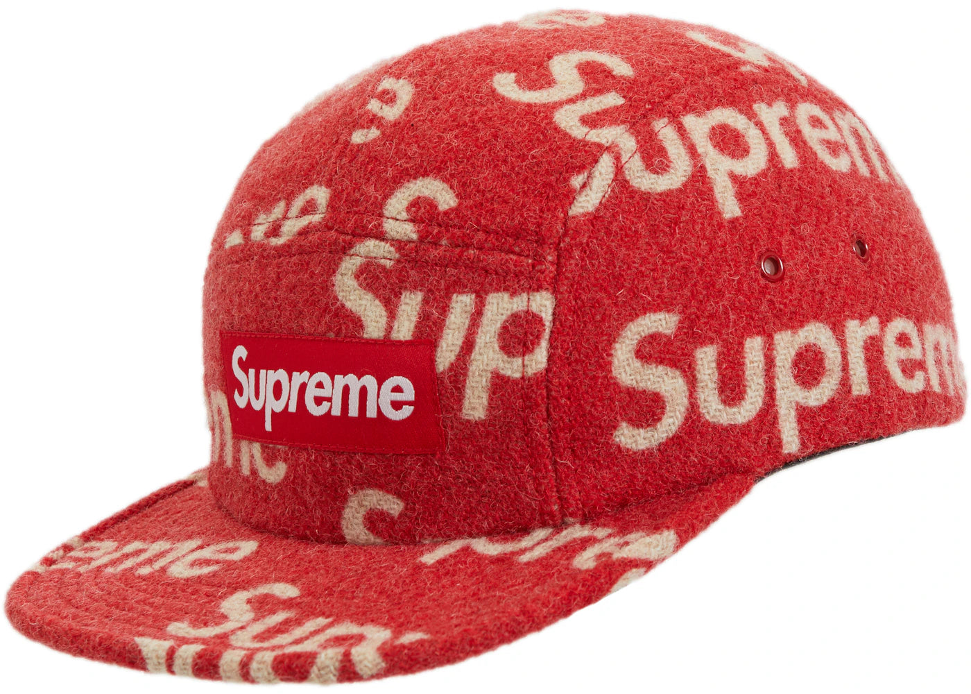 Supreme Harris Tweed Camp Cap Red