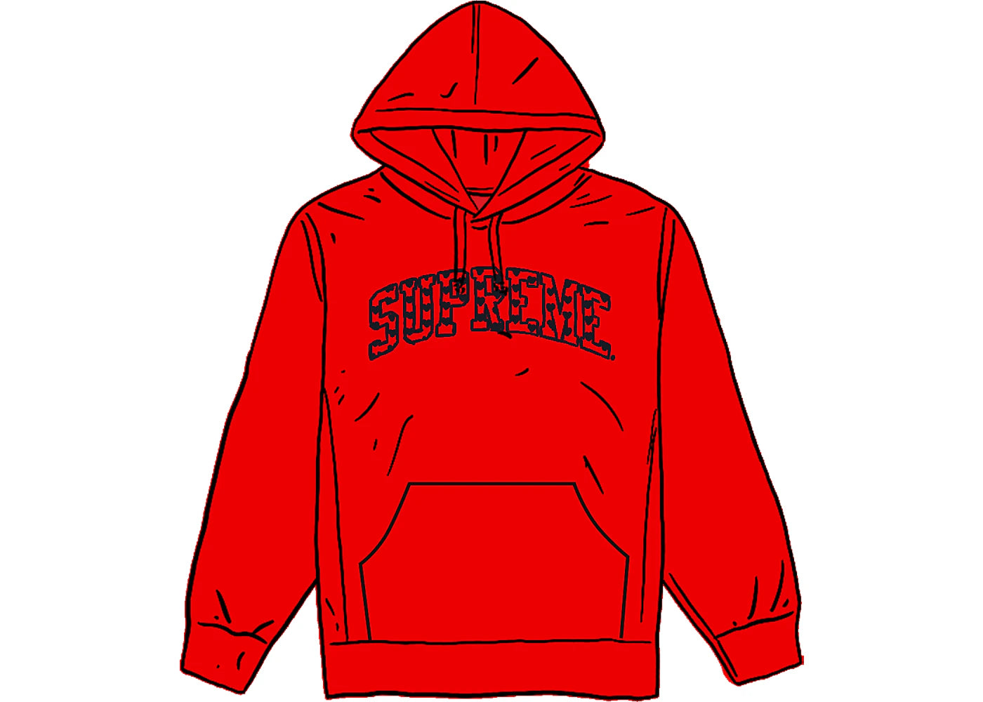 Supreme Hearts Arc Hooded Sweatshirt Red