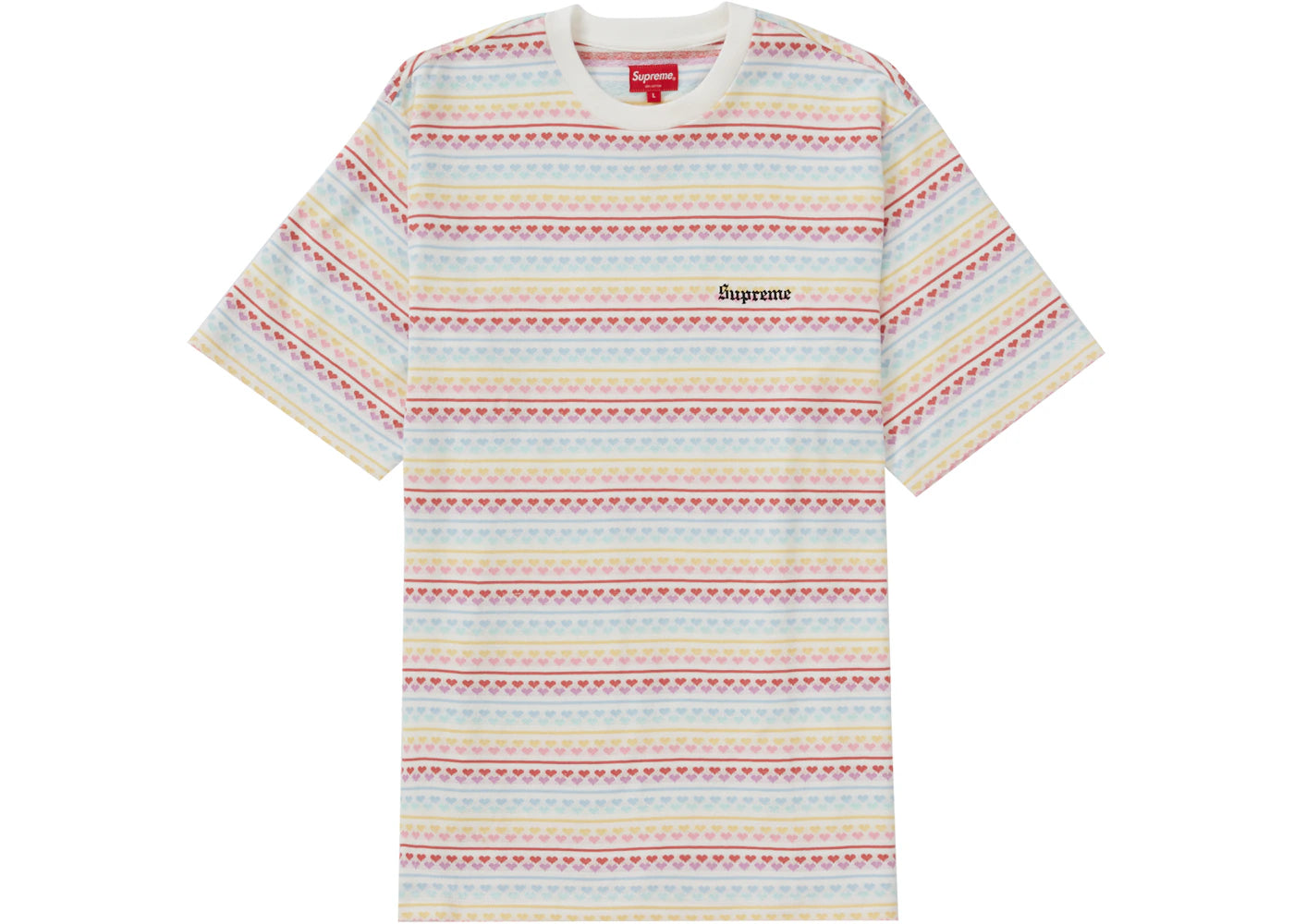 Supreme Hearts Jacquard S/S Top White