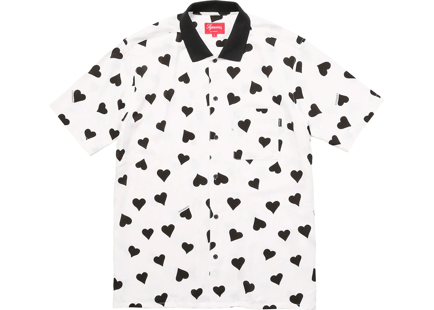 Supreme Hearts Rayon Shirt White